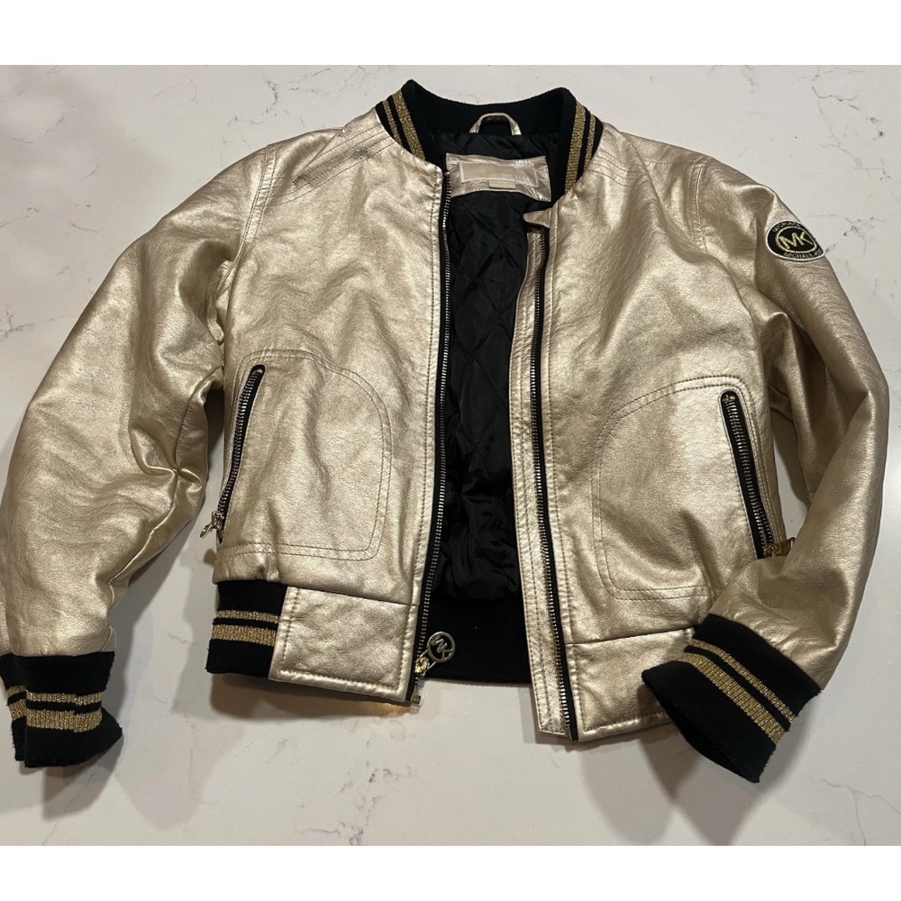 MICHAEL KORS Youth Bomber Jacket  Gold Size 10/12